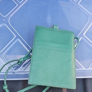 Green Leather Card Holder